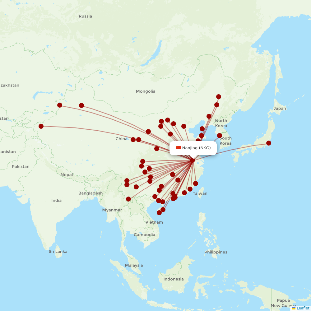 China Eastern at NKG route map