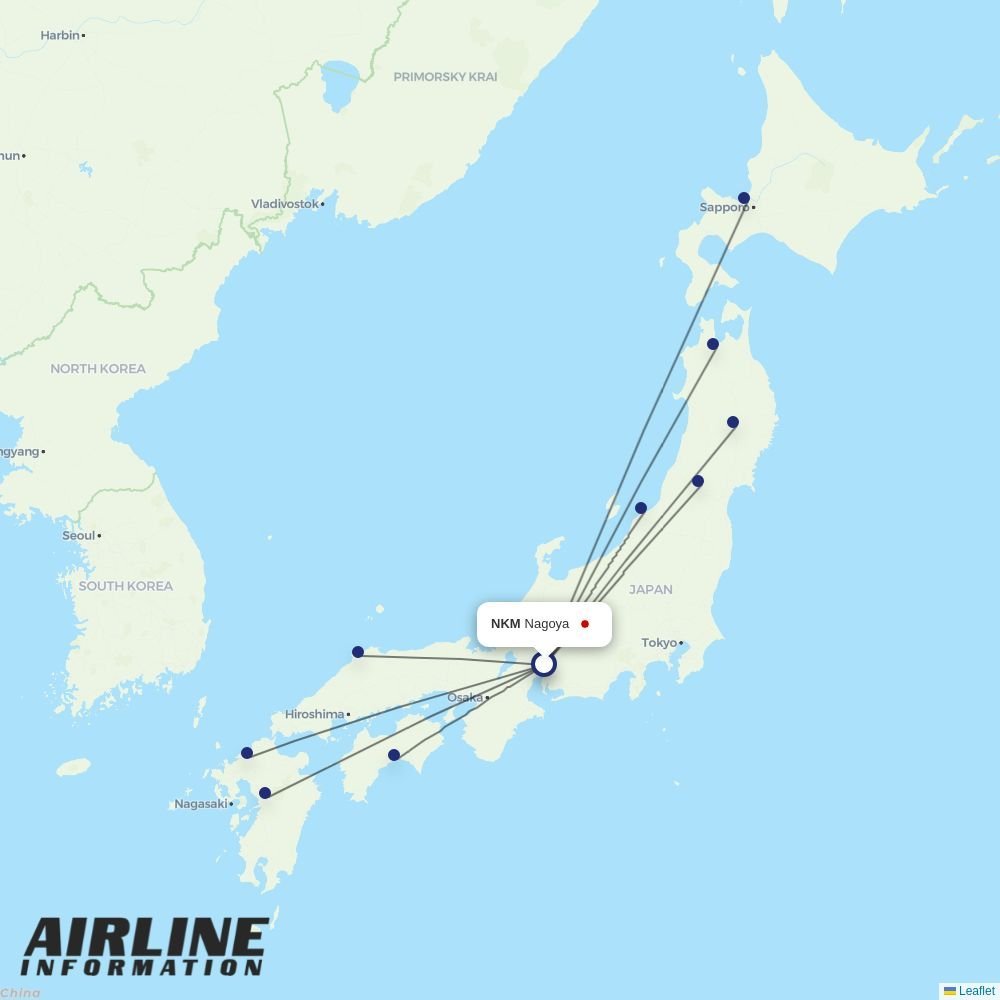 Fuji Dream Airlines routes from NKM