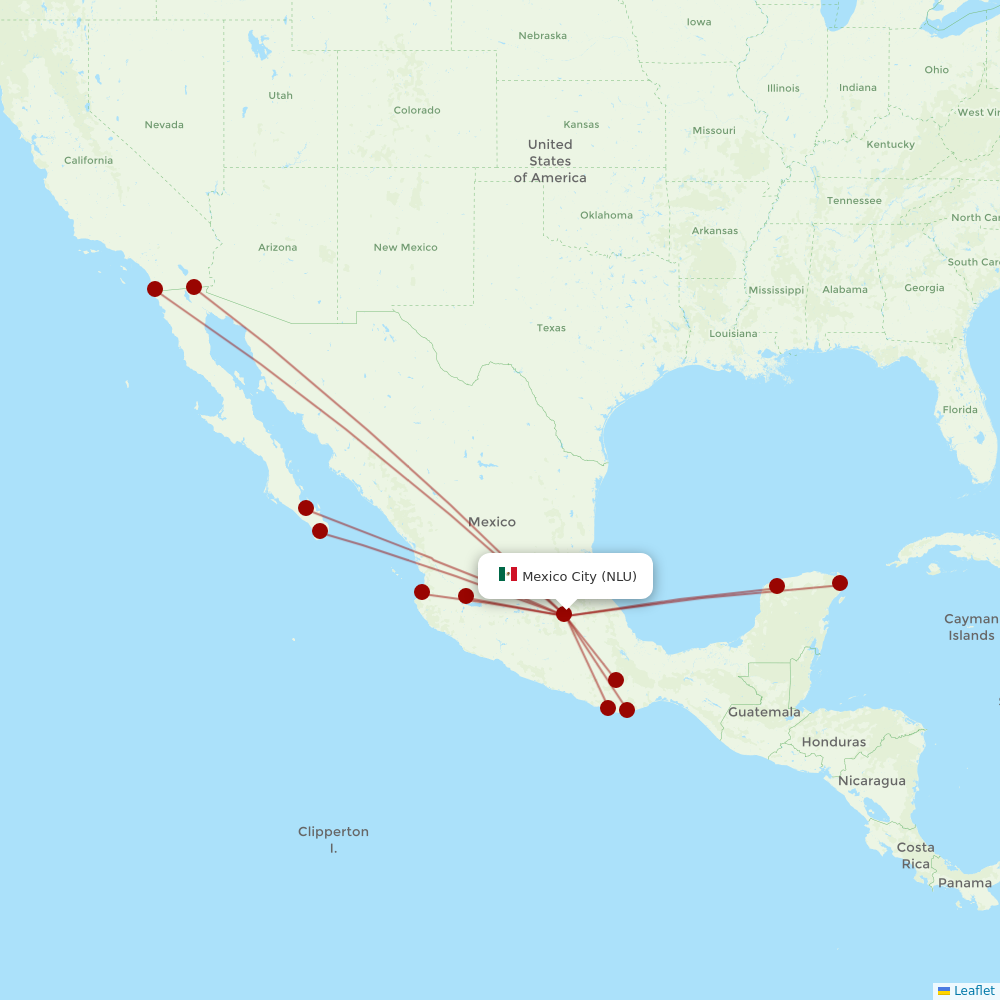 Volaris at NLU route map