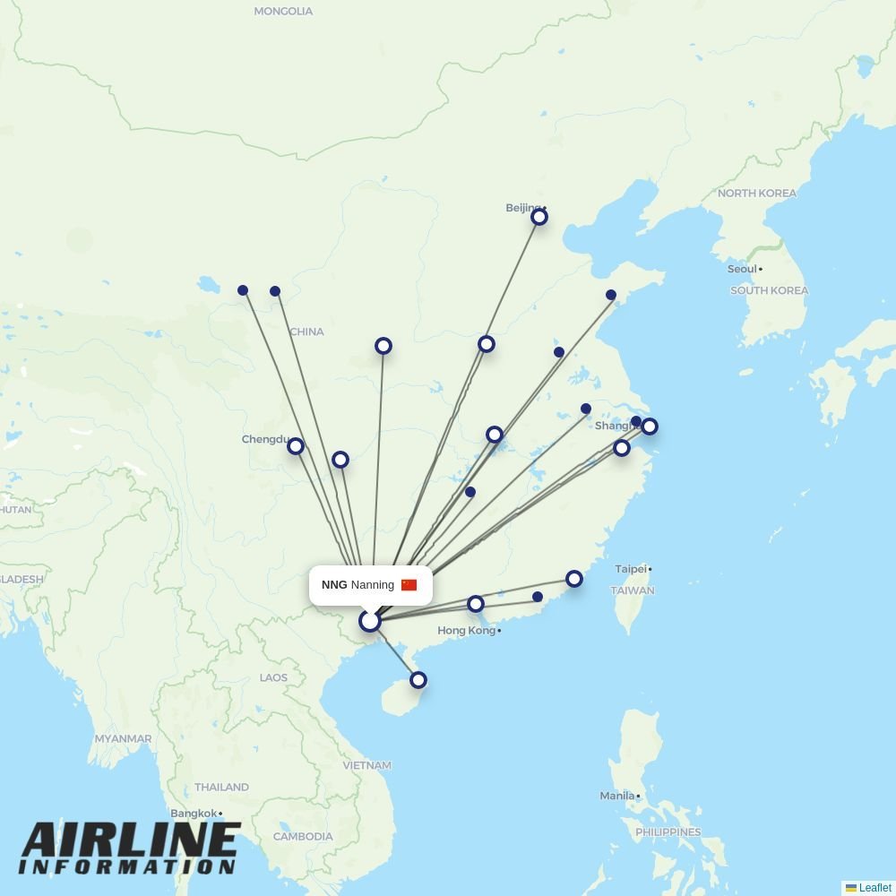 China Southern routes from NNG