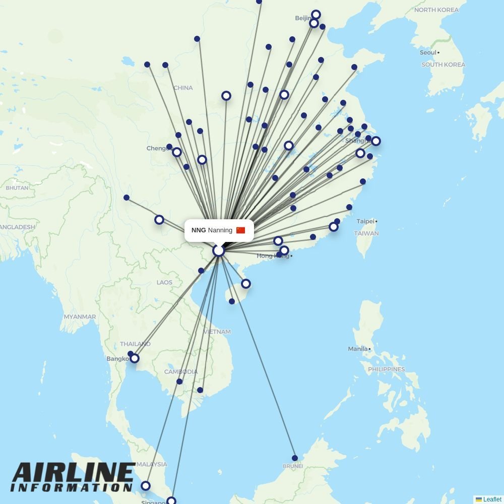 Capital Airlines routes from NNG