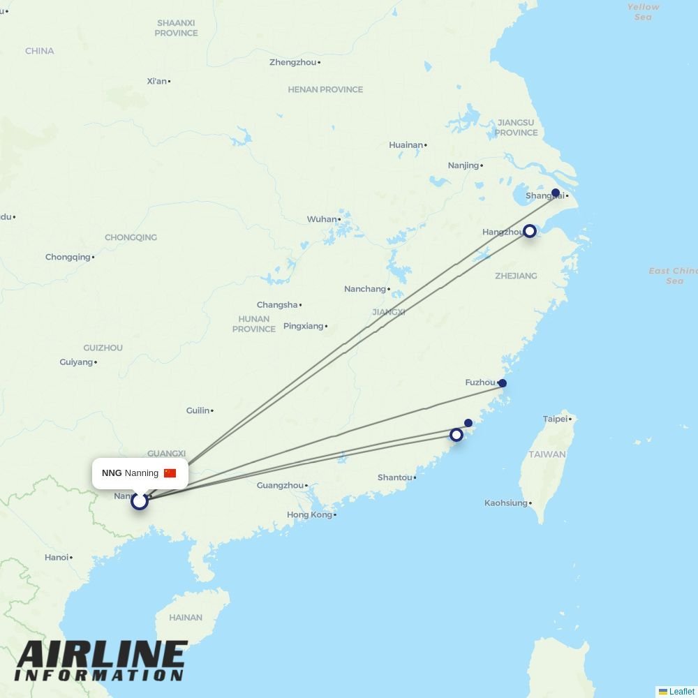 XiamenAir routes from NNG