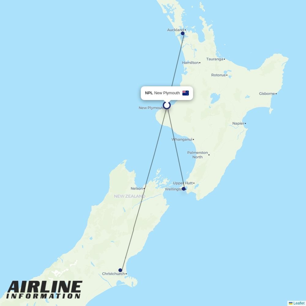 Air New Zealand routes from NPL