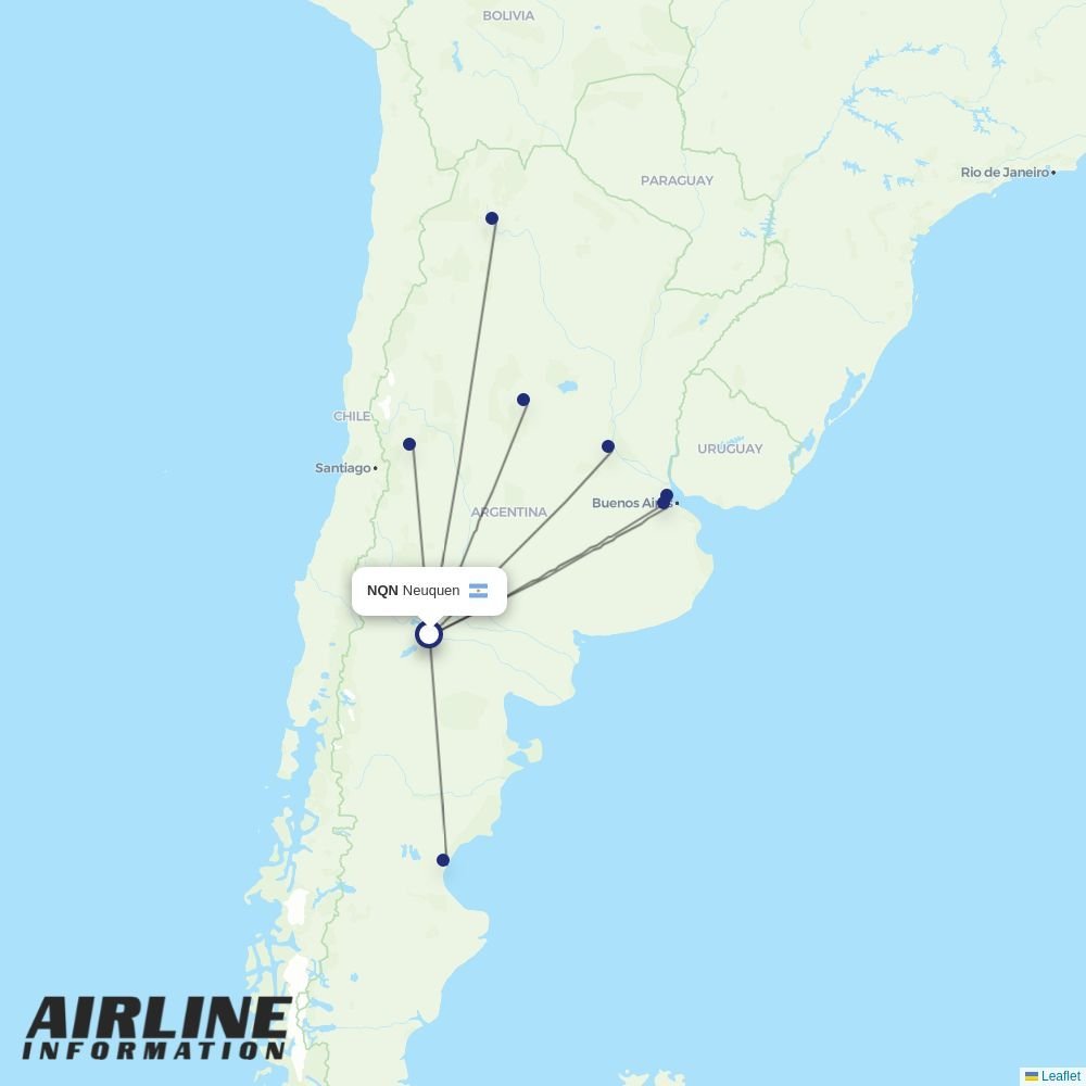 Aerolineas Argentinas routes from NQN