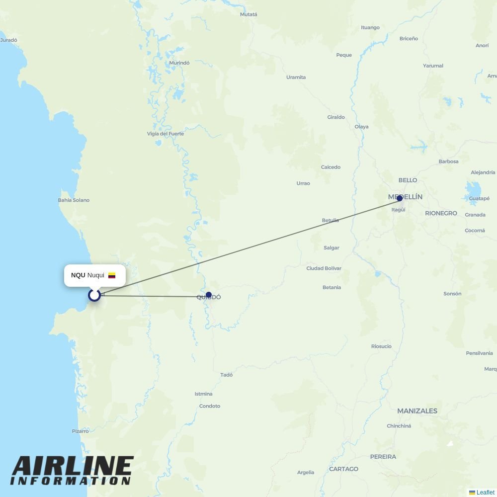 SATENA routes from NQU