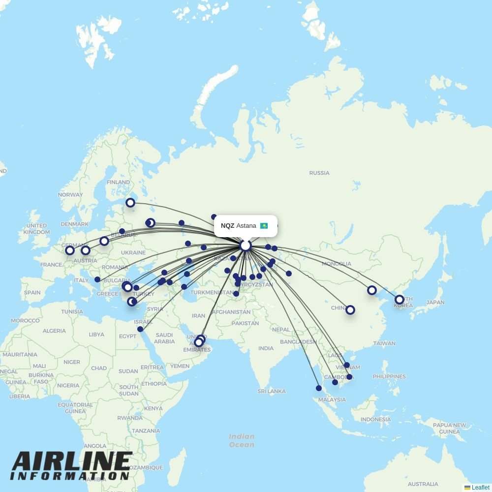 Aeroflot routes from NQZ