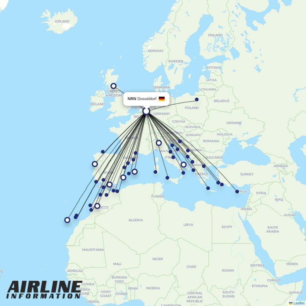 Ryanair routes from NRN