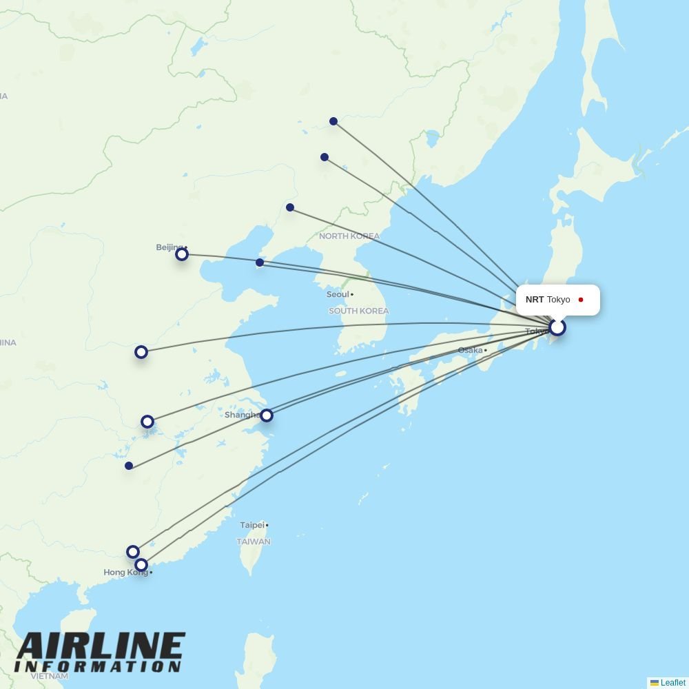 China Southern routes from NRT
