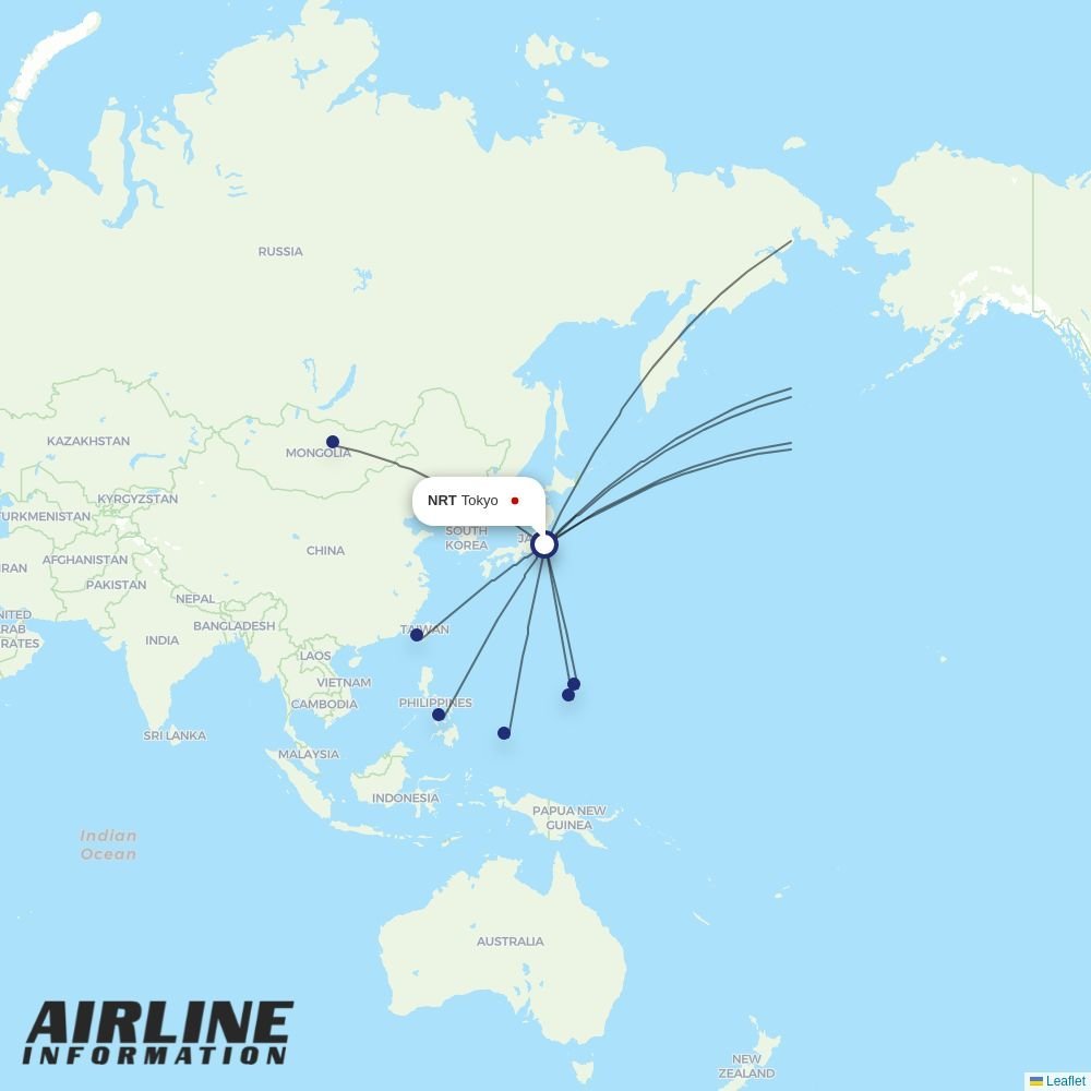 United routes from NRT