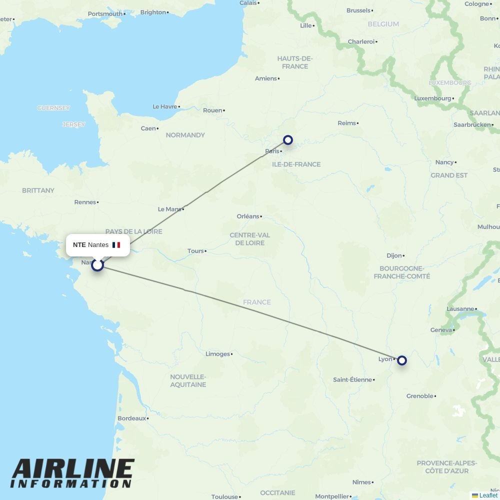 Air France routes from NTE