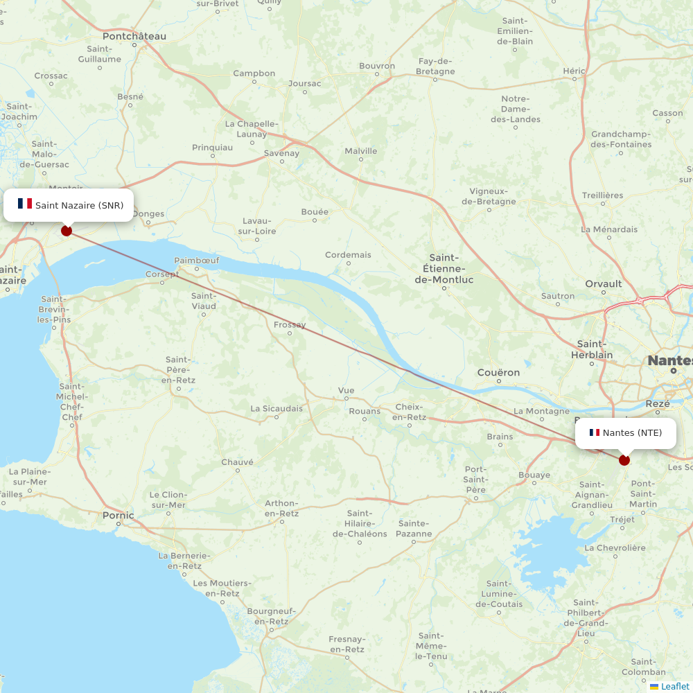 Air Corsica at NTE route map
