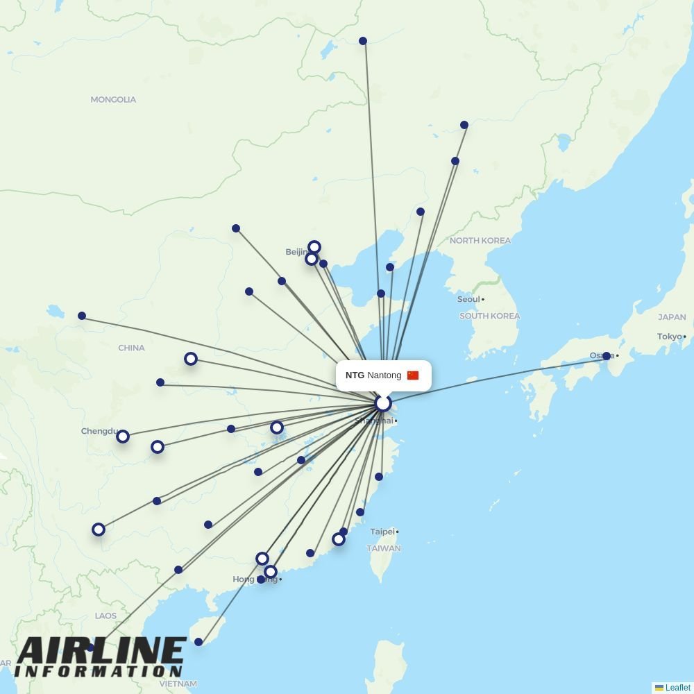 Air Travel routes from NTG