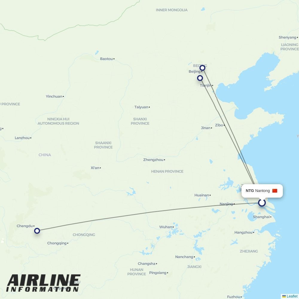 Air China routes from NTG