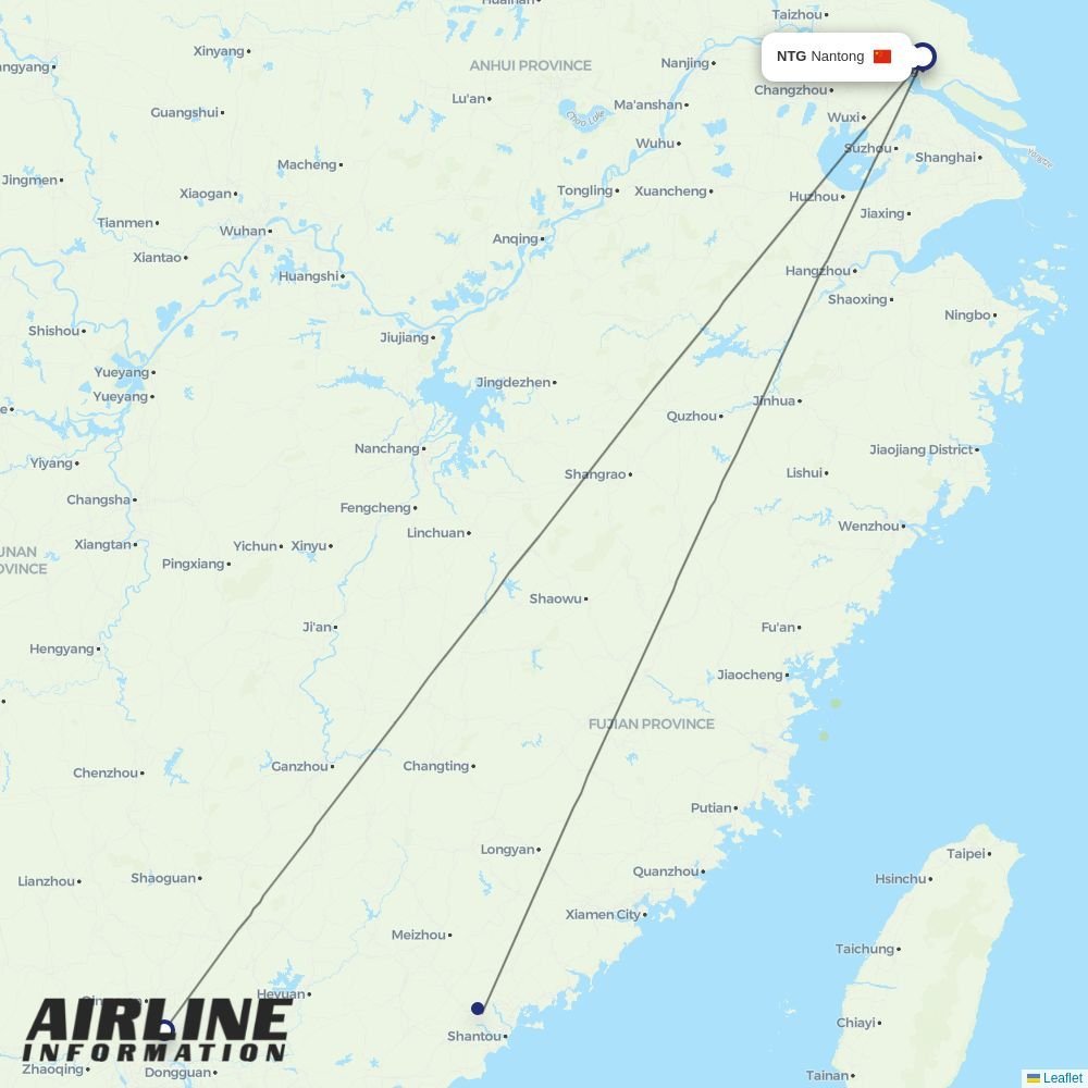 China Southern routes from NTG