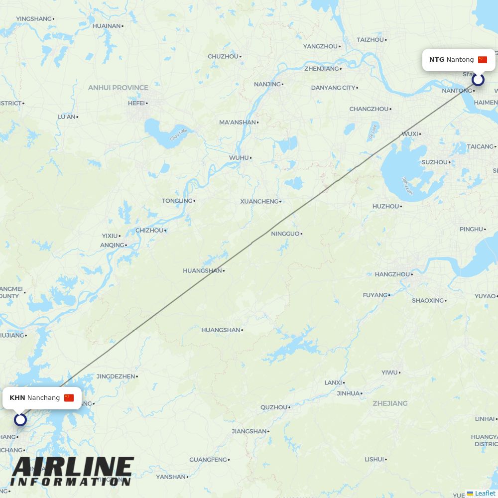 China Eastern routes from NTG