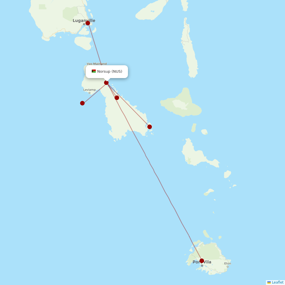 Air Vanuatu at NUS route map