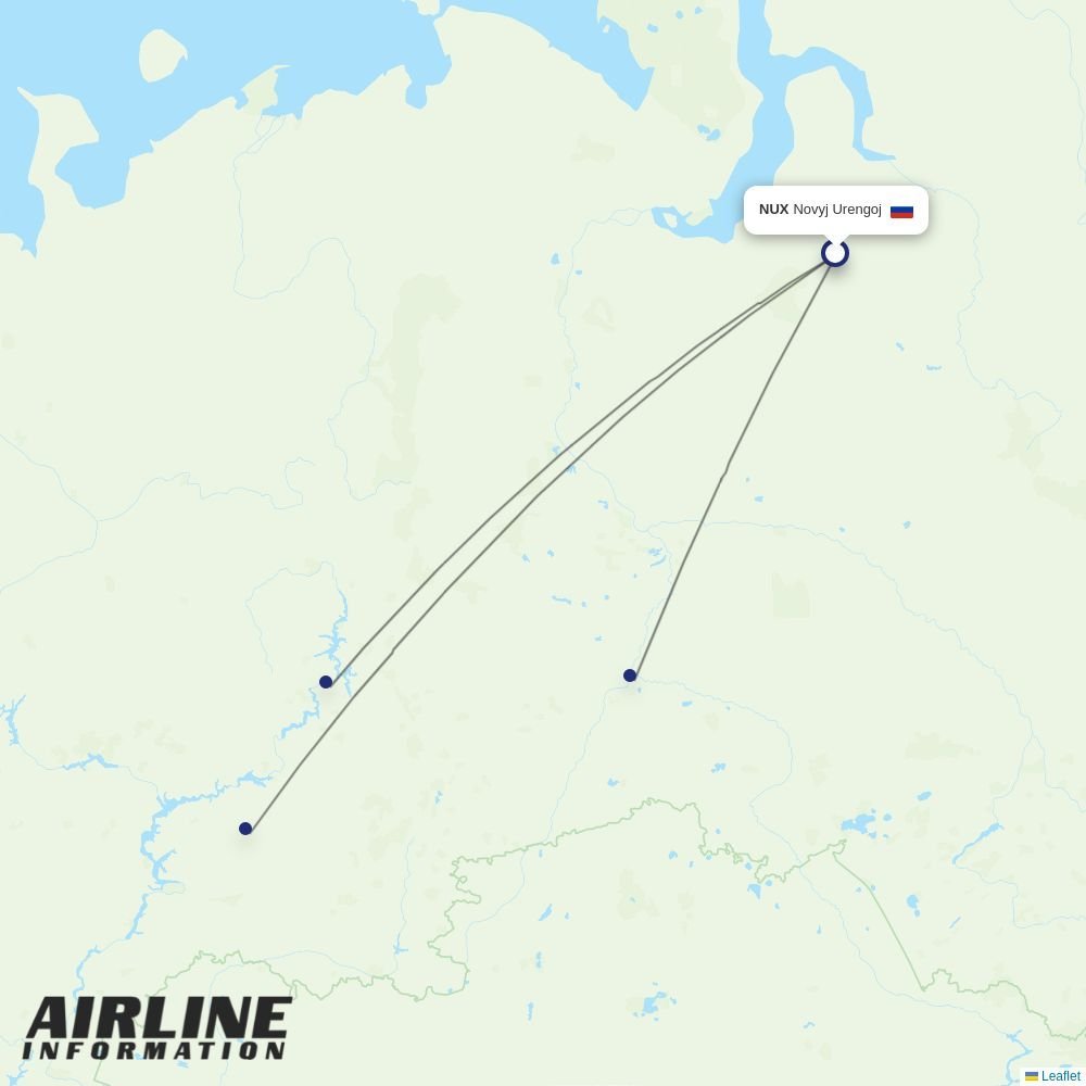 UVT Aero routes from NUX