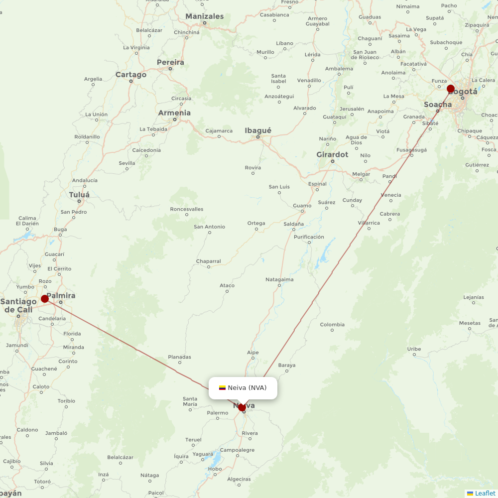 EasyFly at NVA route map