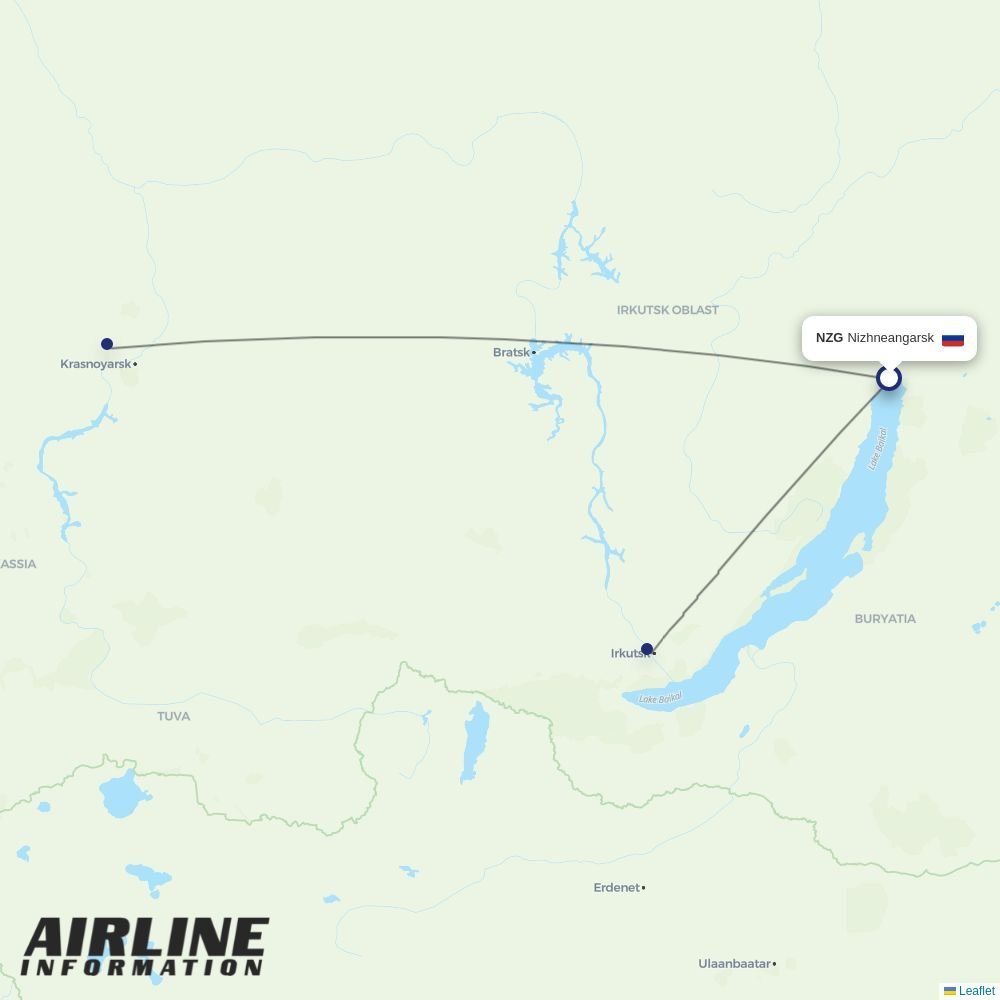 IrAero routes from NZG