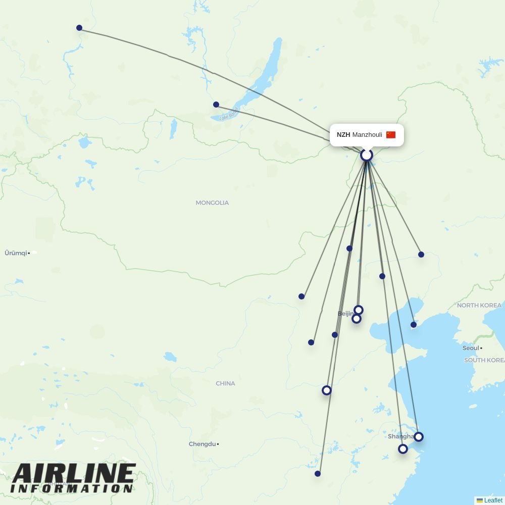 Genghis Khan Airlines routes from NZH