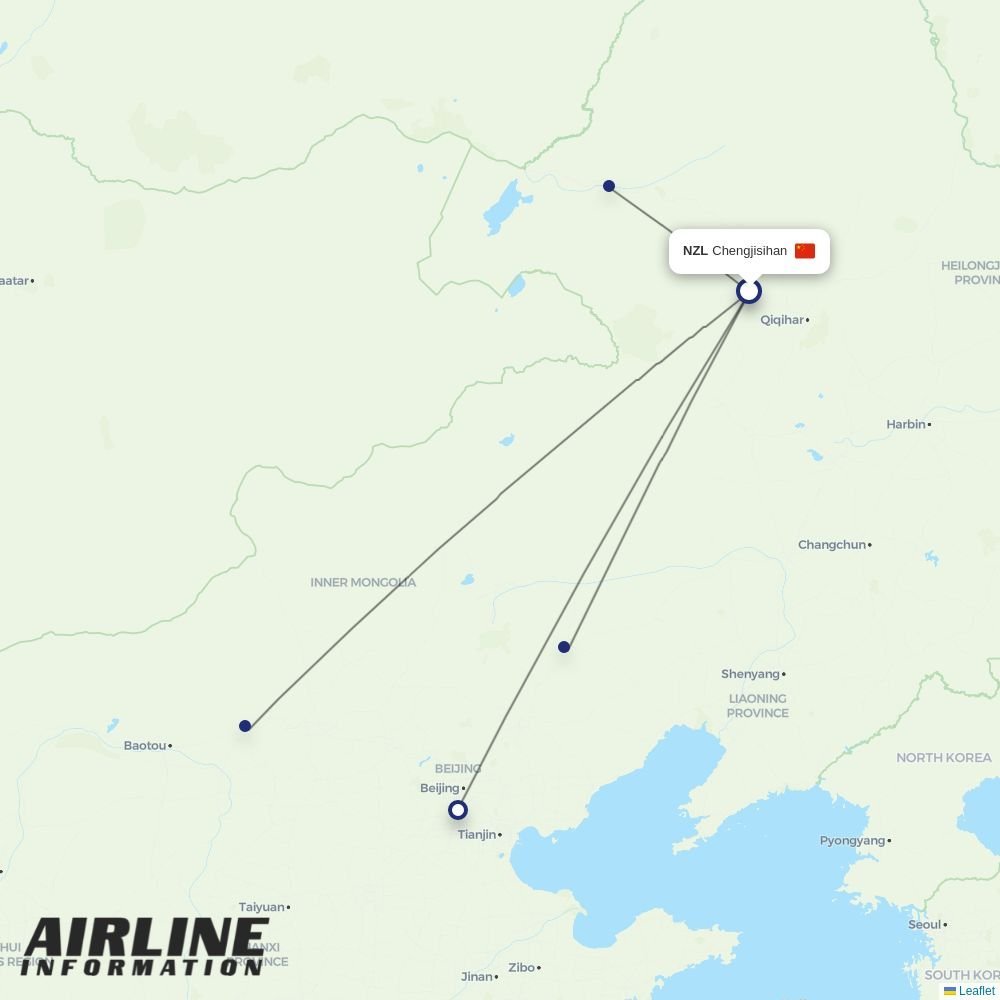 Genghis Khan Airlines routes from NZL