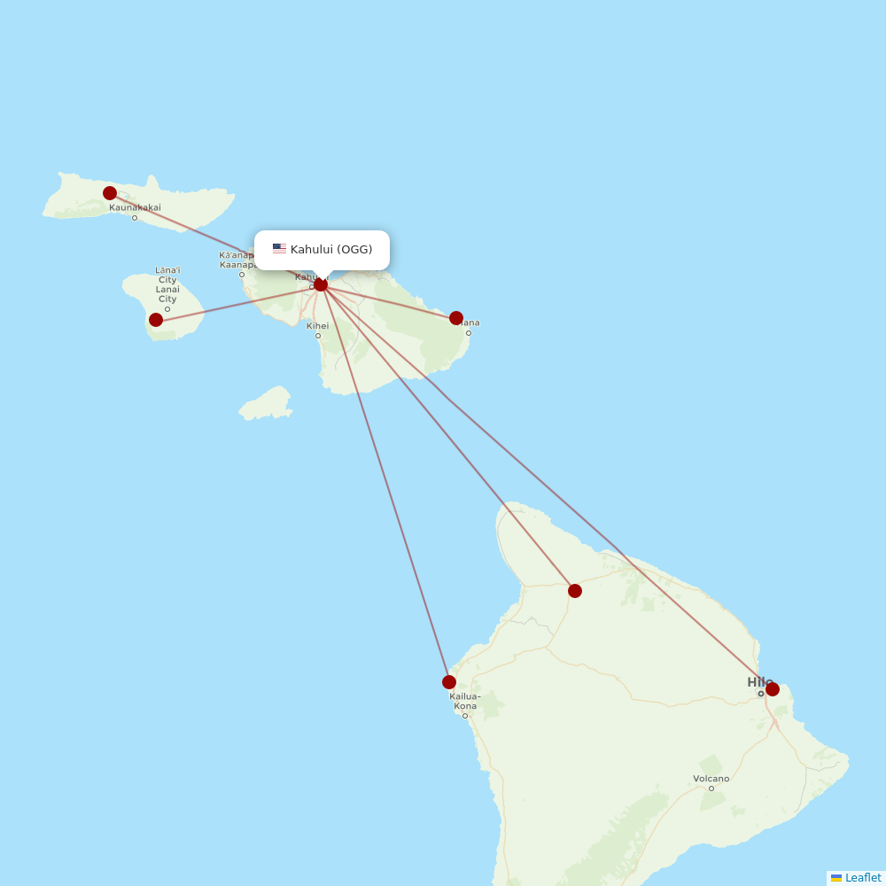 Southern Airways Express at OGG route map