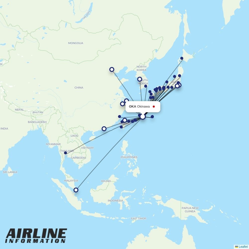 Jetstar Japan routes from OKA