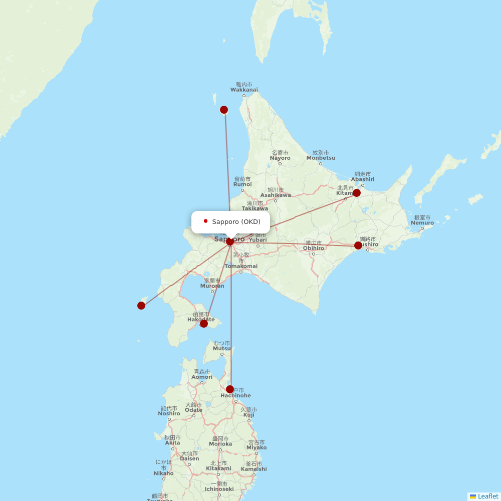 JAL at OKD route map