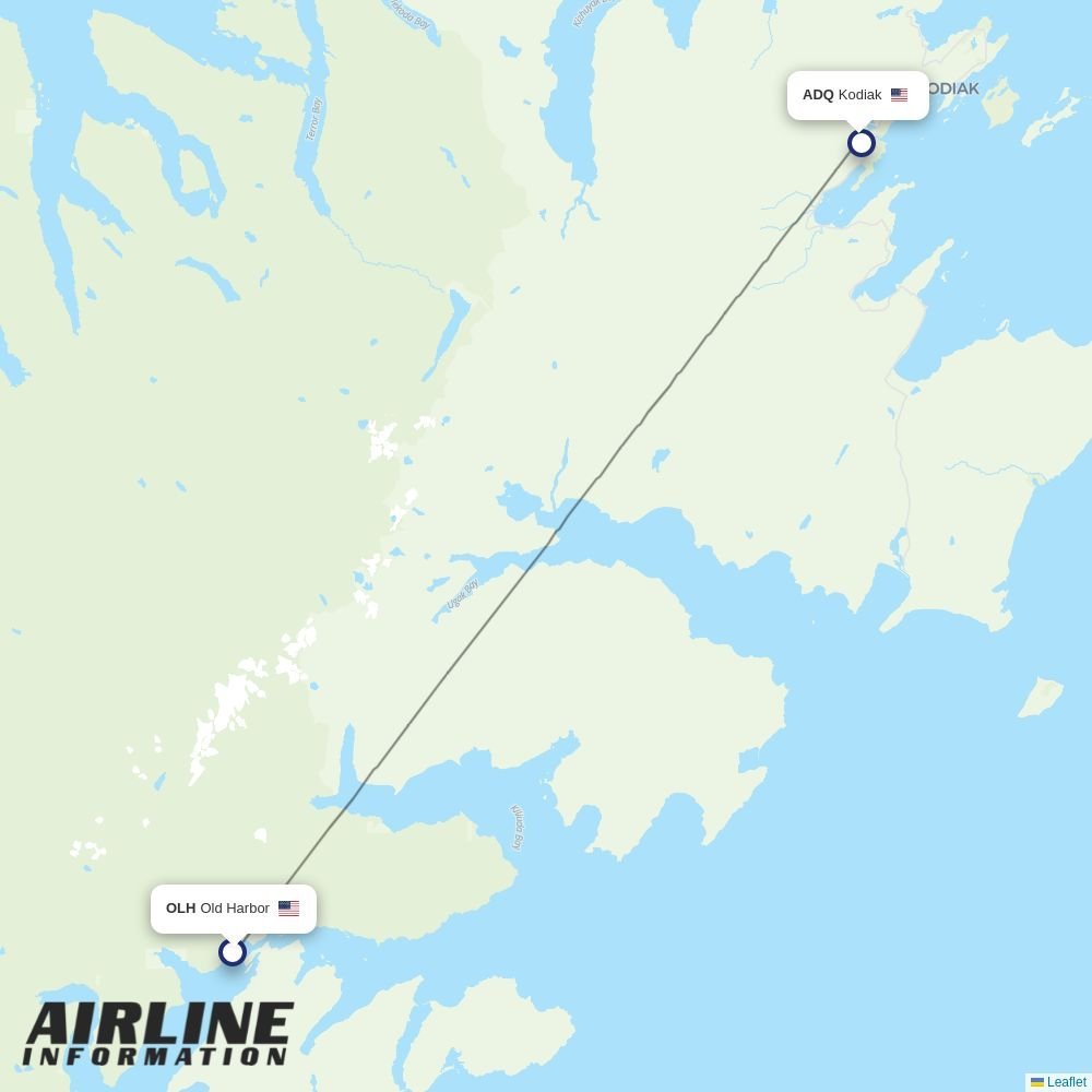 Island Air Service routes from OLH