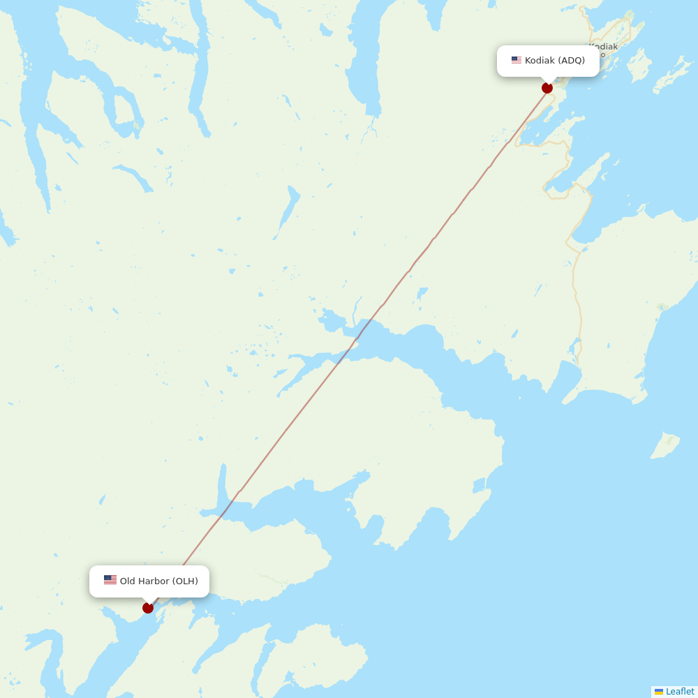 Island Air Service at OLH route map