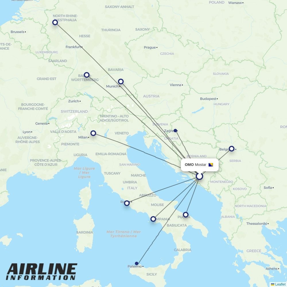 Eurowings routes from OMO