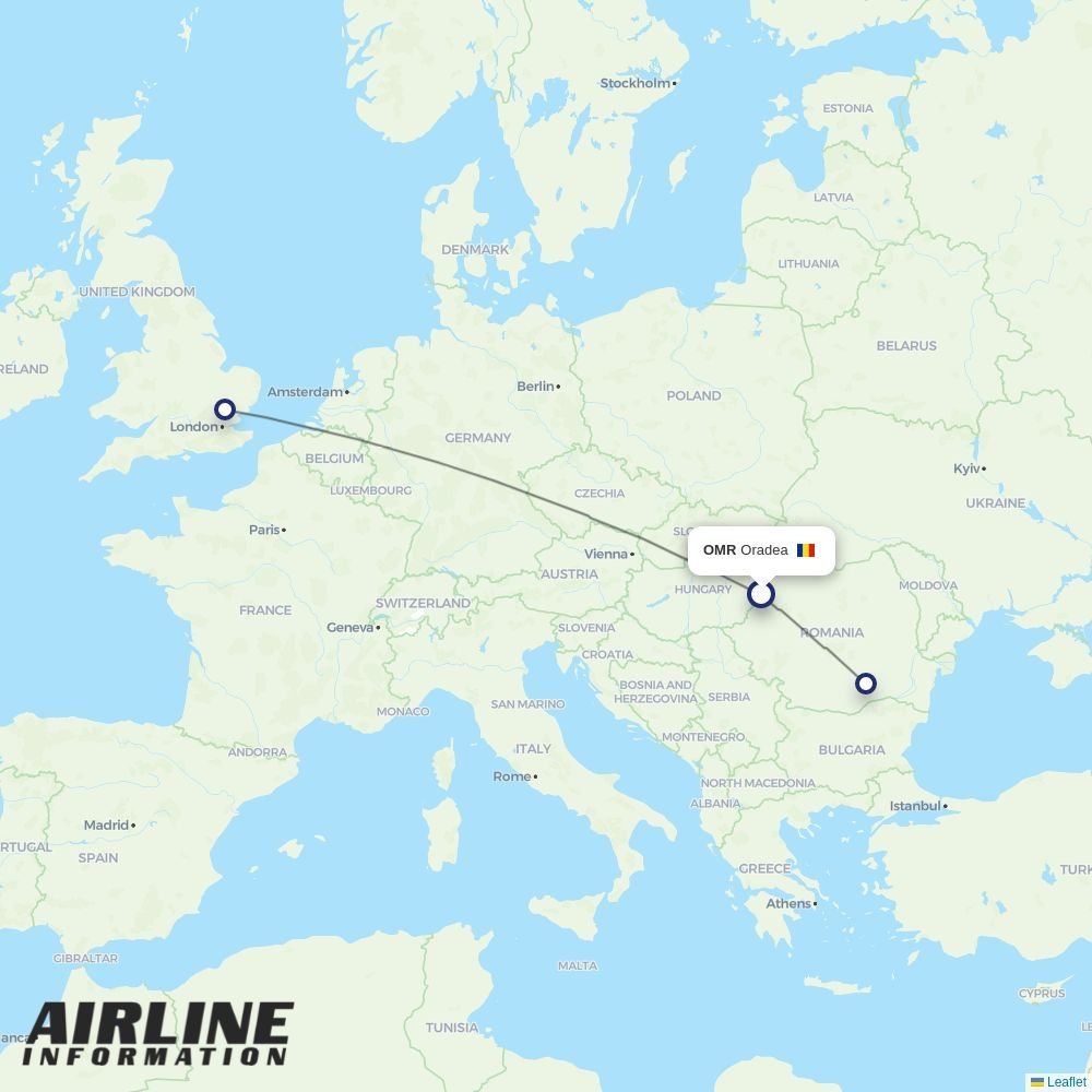 HiSky Europe routes from OMR