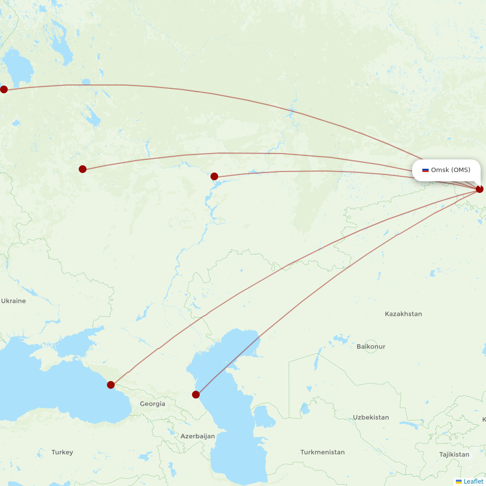 Nordwind Airlines at OMS route map