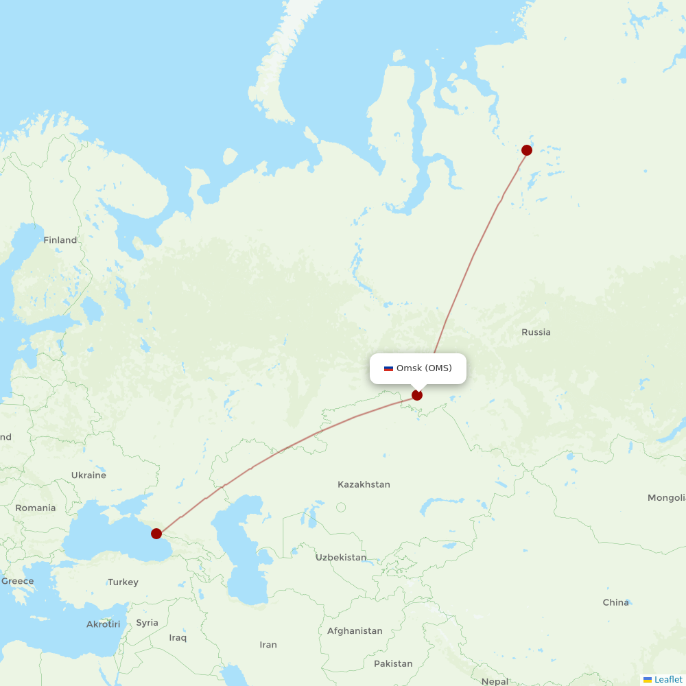 NordStar Airlines at OMS route map