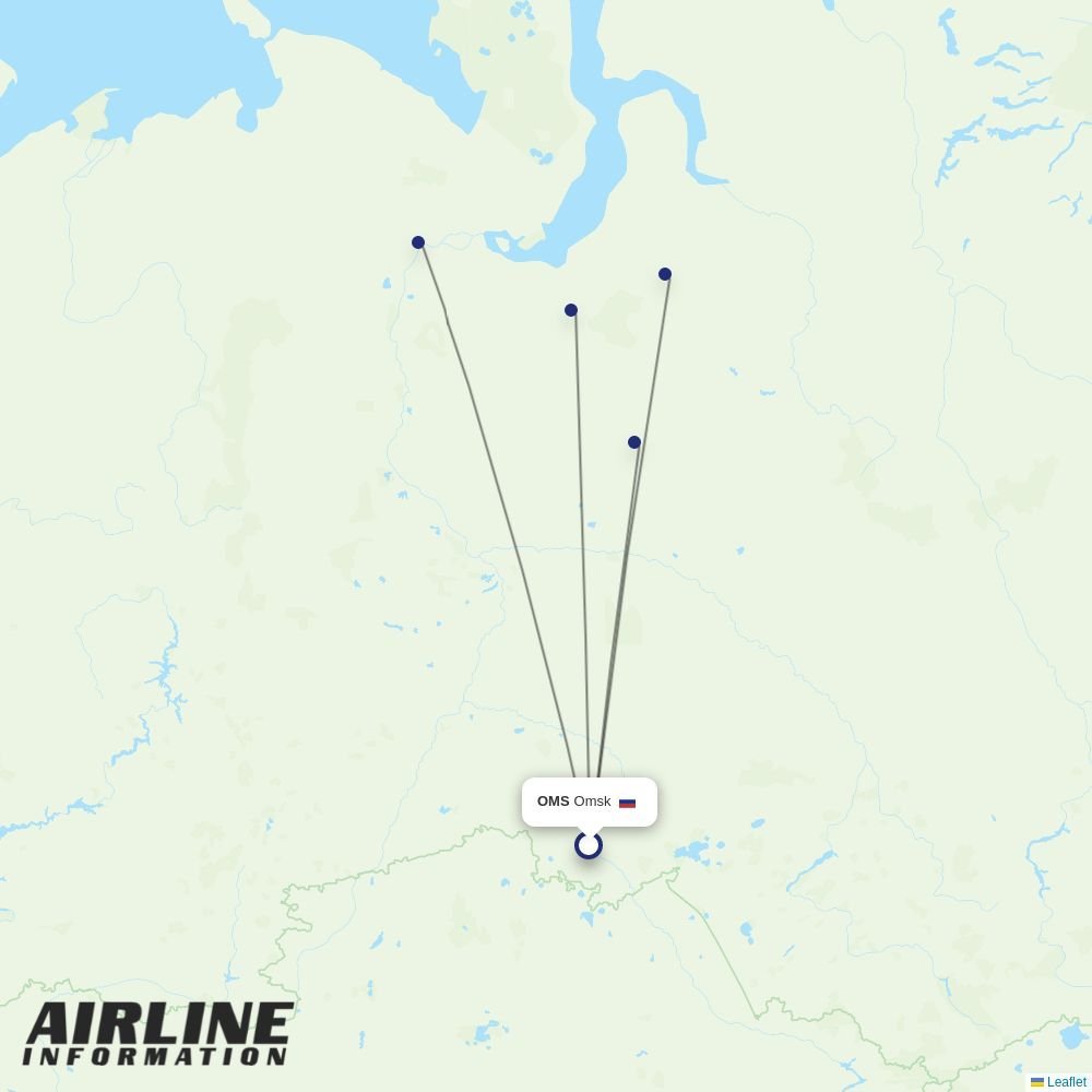 Yamal Airlines routes from OMS