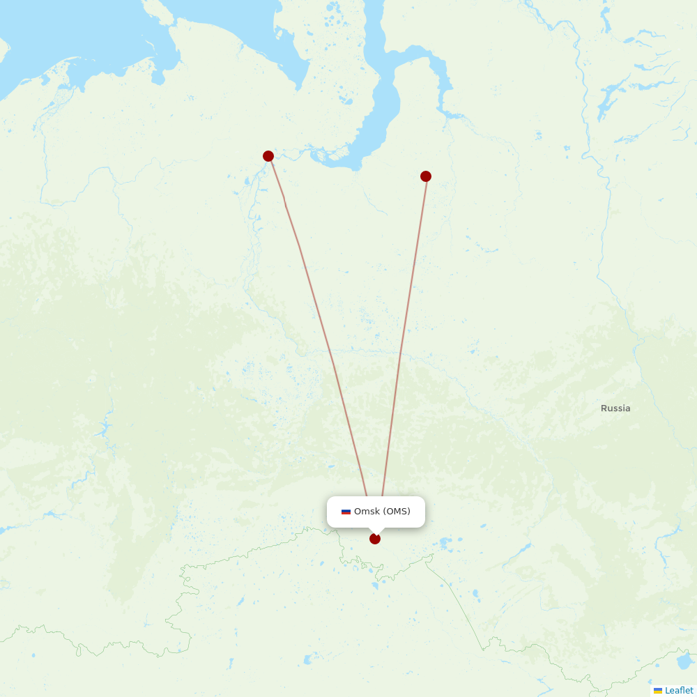 Yamal Airlines at OMS route map