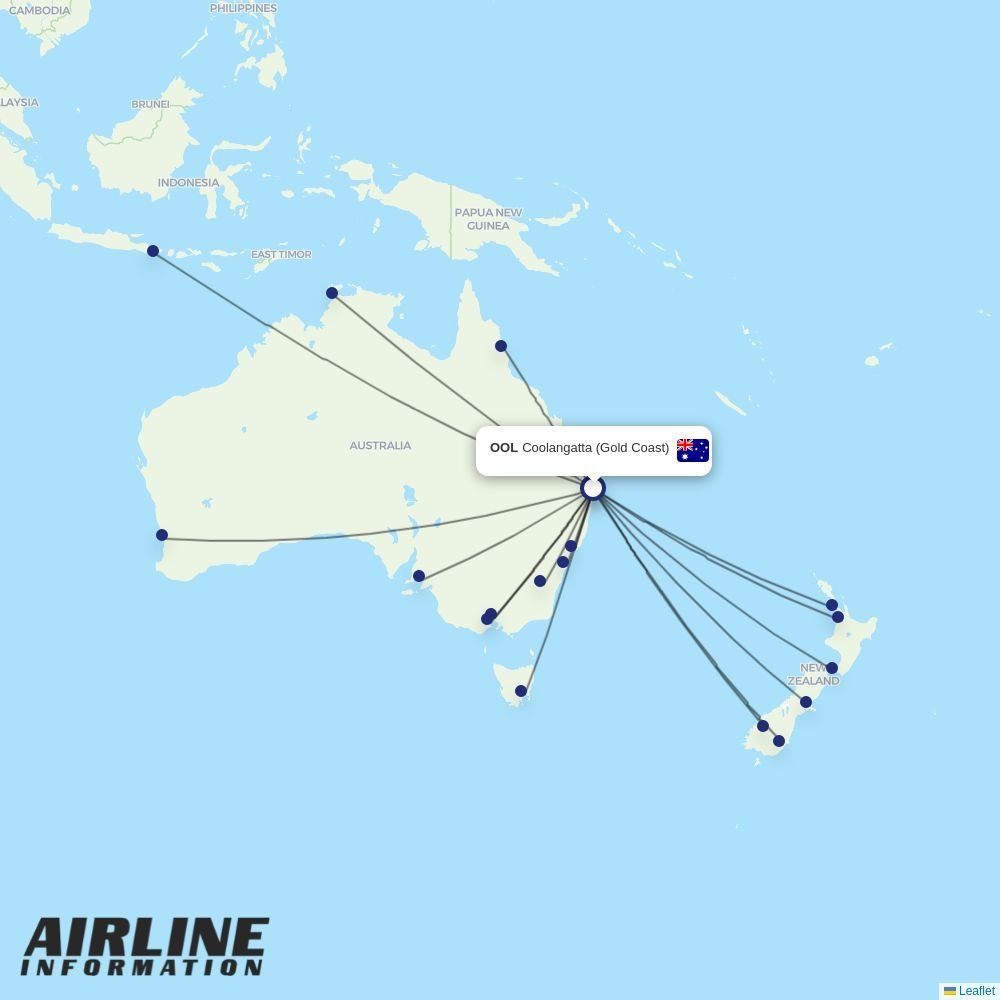 Jetstar routes from OOL