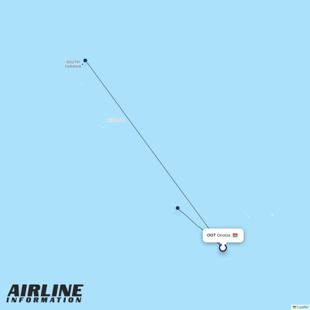 Air Kiribati routes from OOT