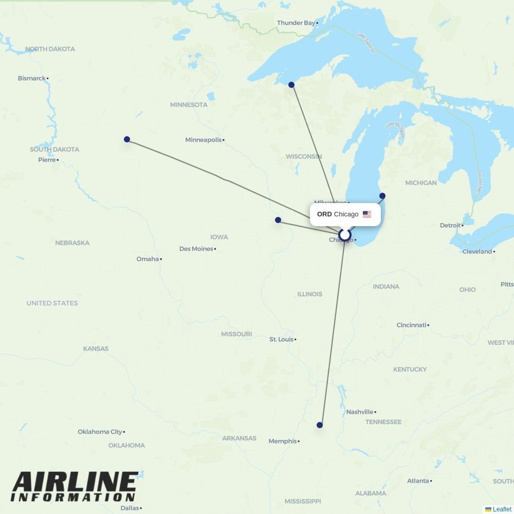 Key Lime Air routes from ORD