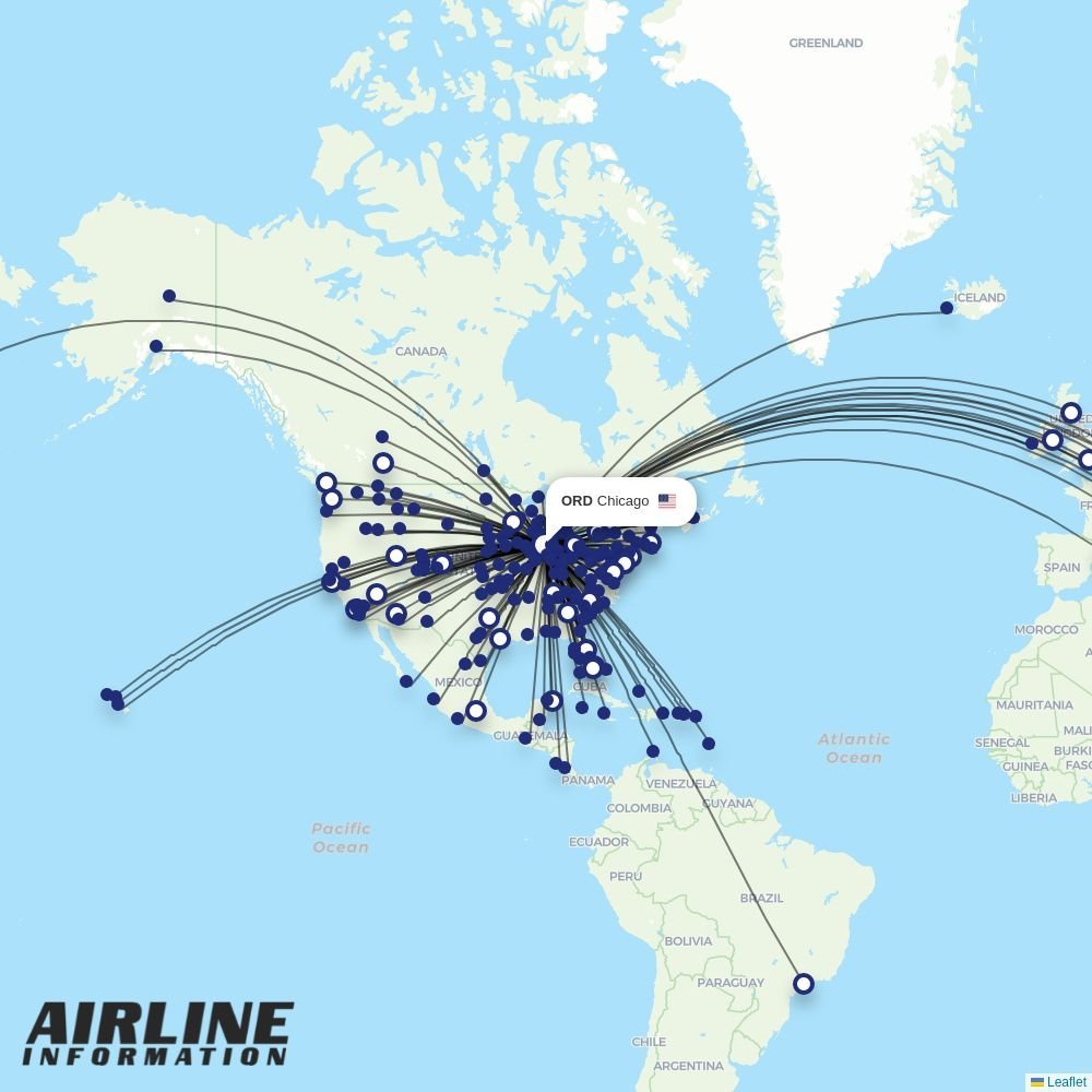 United routes from ORD