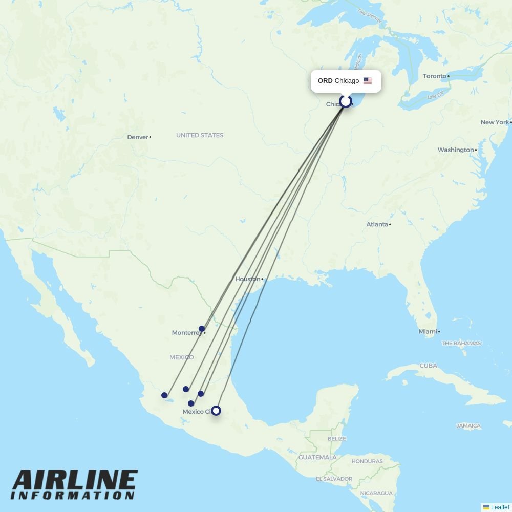 Volaris routes from ORD