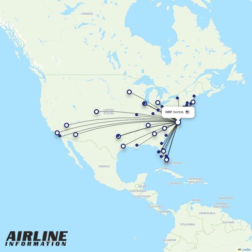 Delta routes from ORF