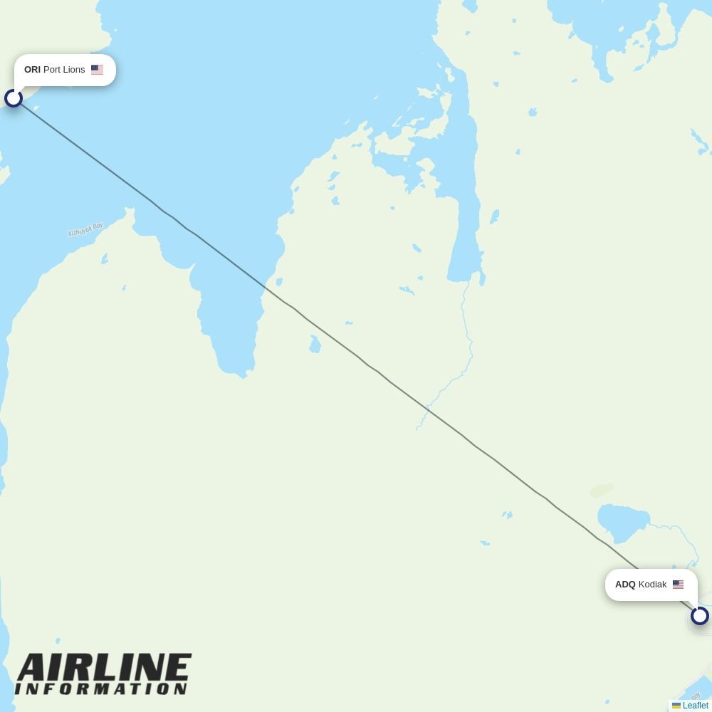 Island Air Service routes from ORI