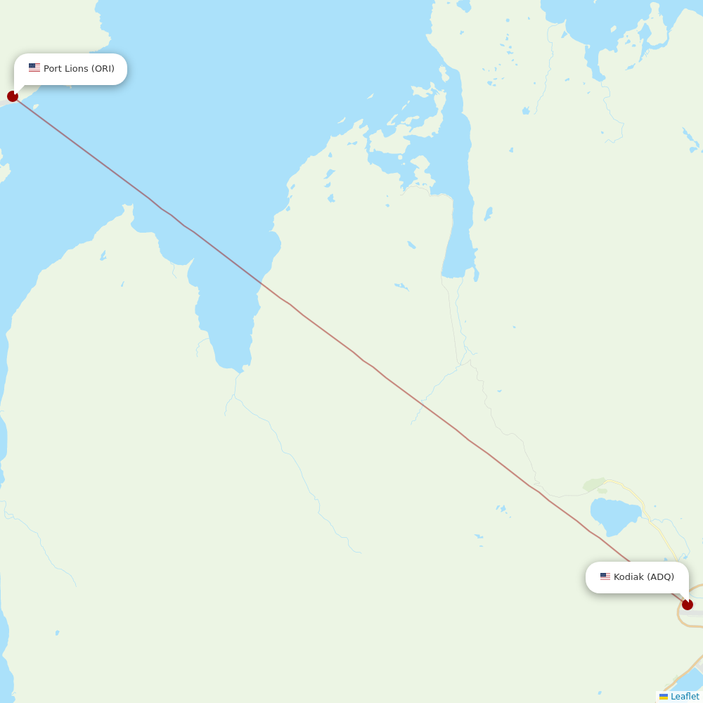 Island Air Service at ORI route map