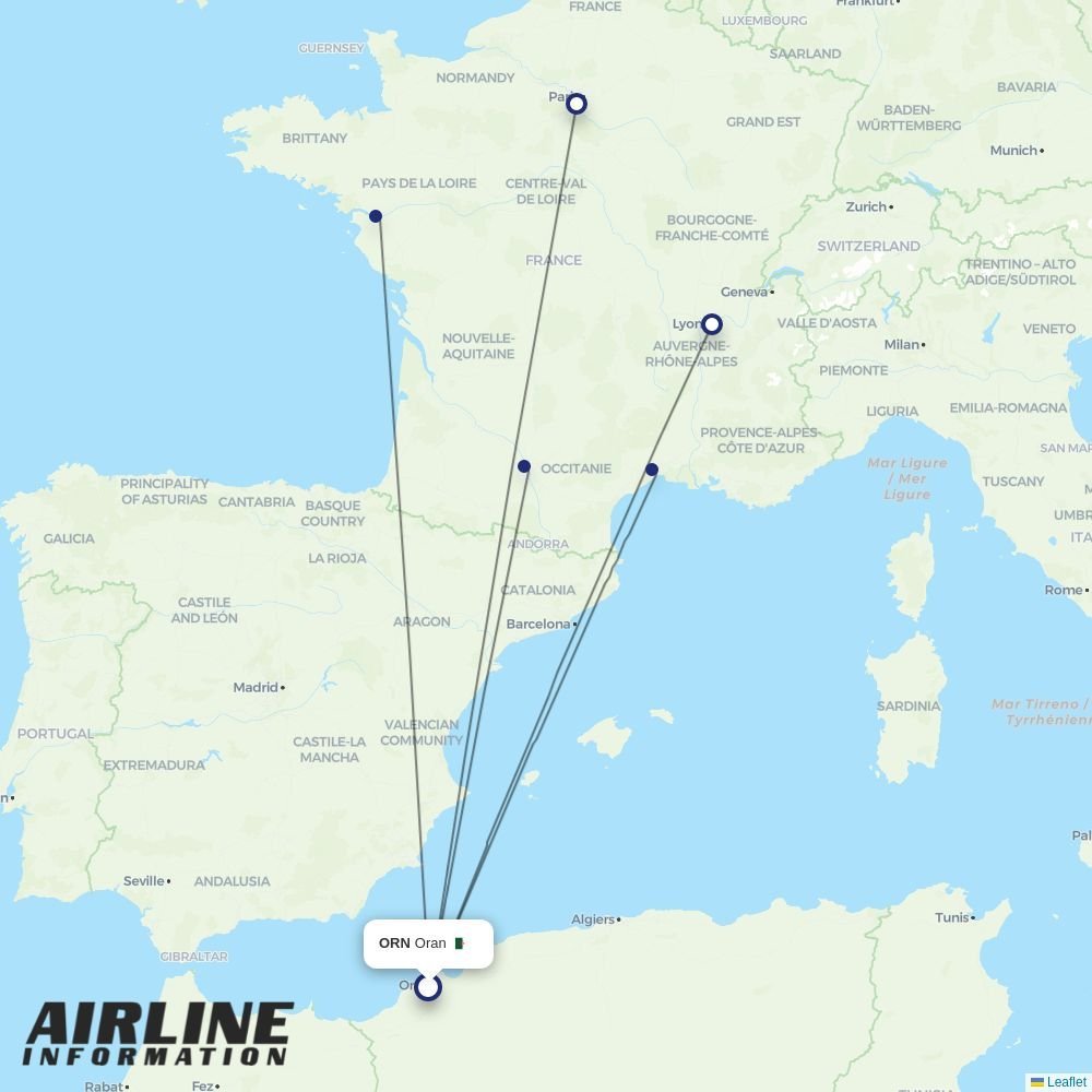 Transavia France routes from ORN