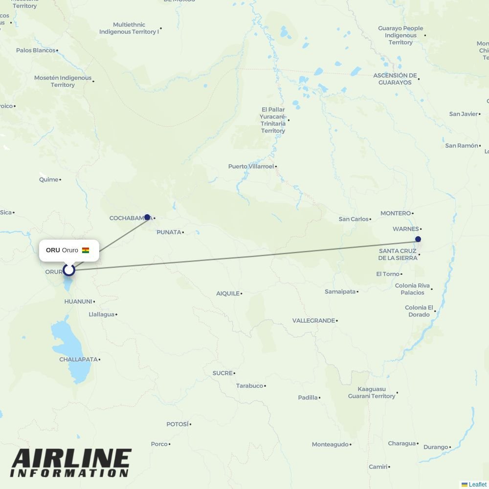 BoA routes from ORU