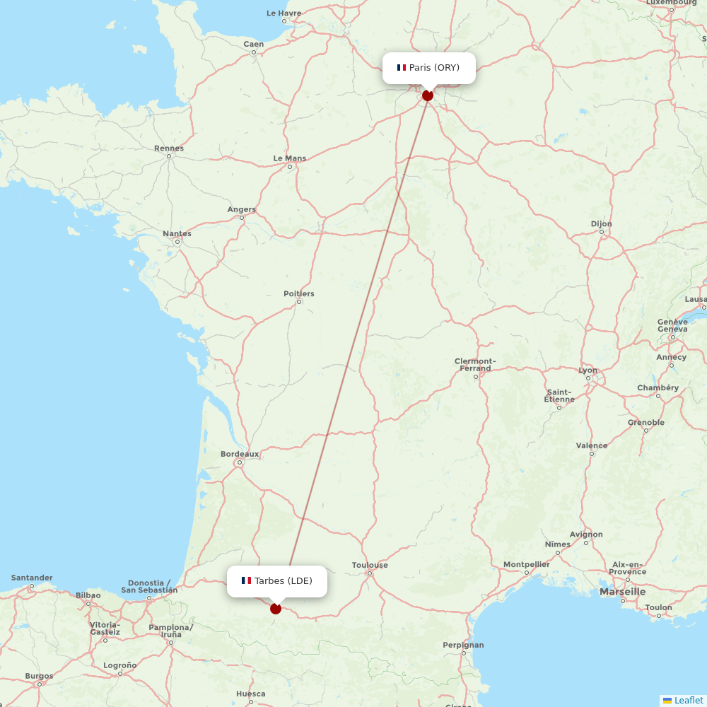 Volotea at ORY route map