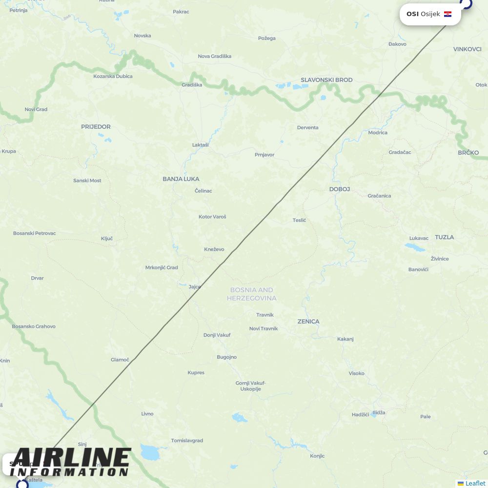 Airlines with flights from Osijek to Split (OSI to SPU) | Airline ...