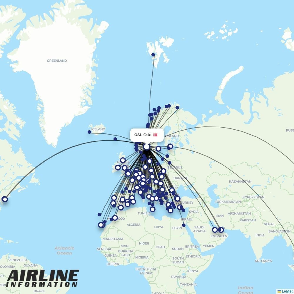 easyJet routes from OSL