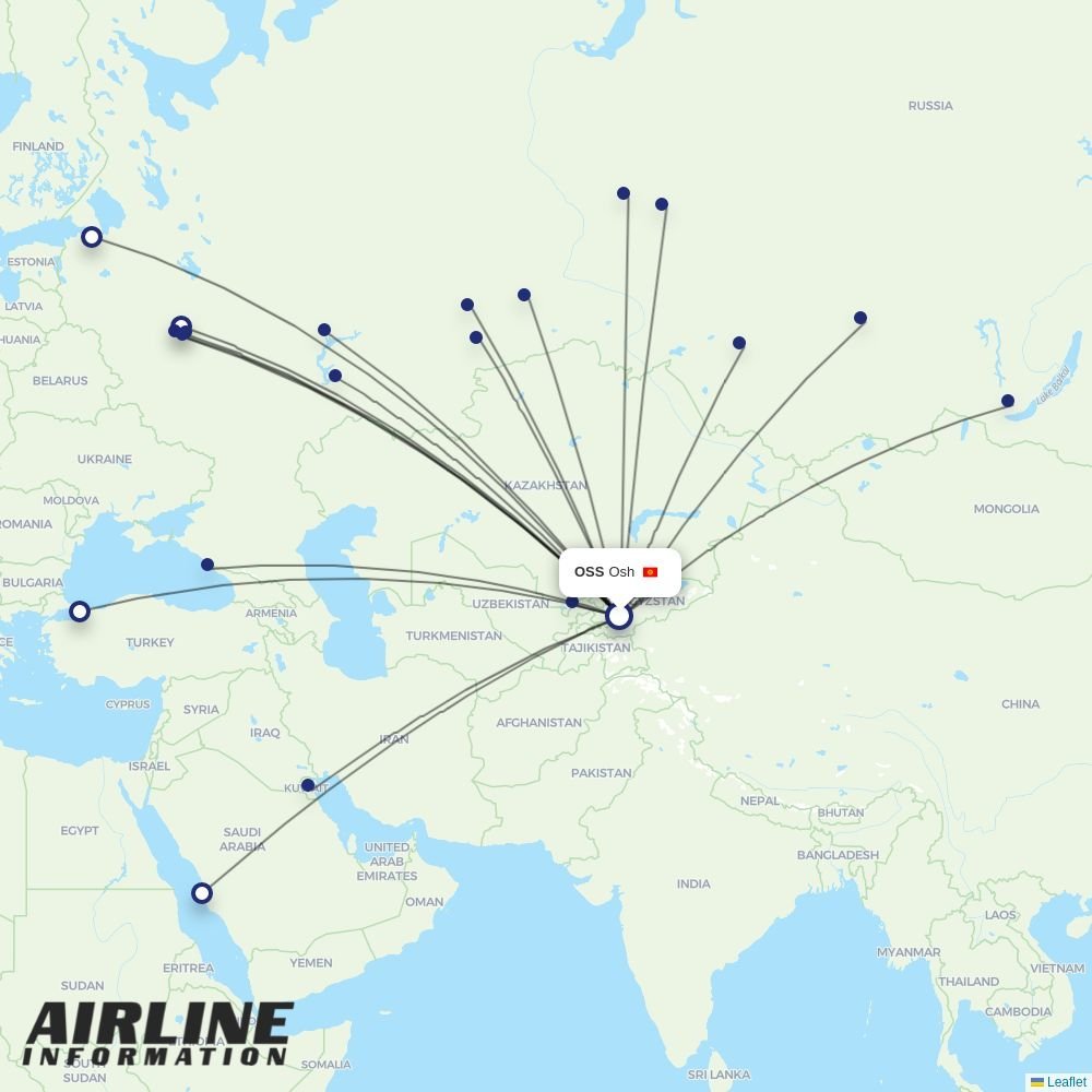 Ural Airlines routes from OSS